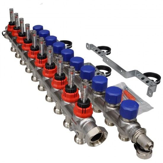 Fraenkische 10 Ağızlı Debi Göstergeli Paslanmaz Çelik Kollektör Seti