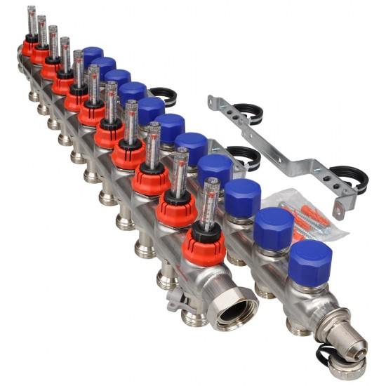 Fraenkische 11 Ağızlı Debi Göstergeli Paslanmaz Çelik Kollektör Seti