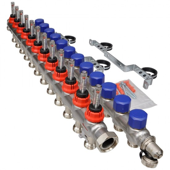 Fraenkische 12 Ağızlı Debi Göstergeli Paslanmaz Çelik Kollektör Seti