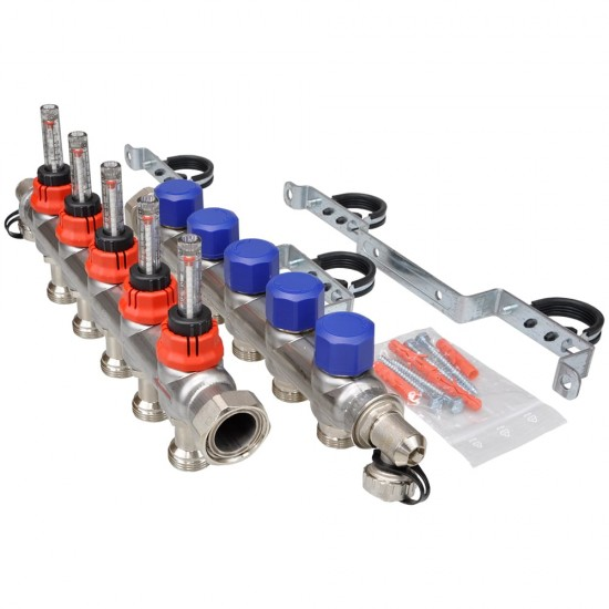 Fraenkische 5 Ağızlı Debi Göstergeli Paslanmaz Çelik Kollektör Seti