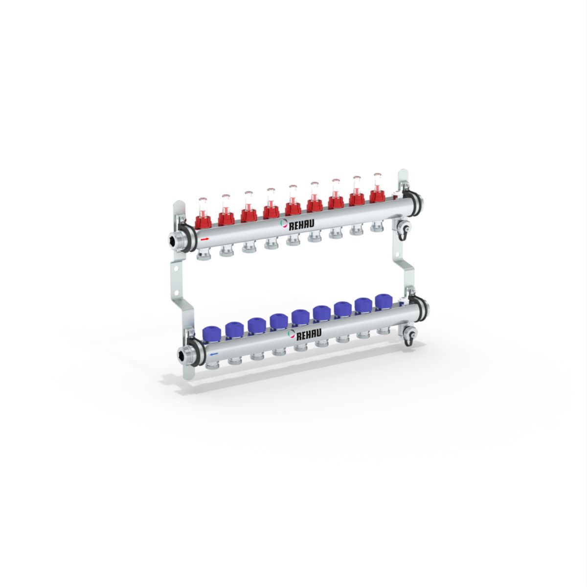Rehau 9 lu Debi Göstergeli Çelik Kollektör Seti