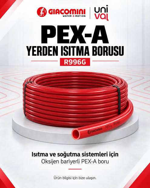 Giacomini PE-Xa Oksijen Bariyerli Yerden Isıtma Borusu Giacomini PE-Xa Oksijen Bariyerli Yerden Isıtma Borusu